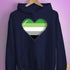 Aromantic Pride 8-Bit Pixel Heart Hoodie - Navy